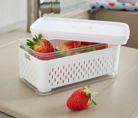 Dóza na potraviny so zabudovaným sitkom