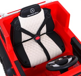 Ramiz Mercedes G63 AMG Auto na batérie Červené + diaľkové ovládanie + 6 EVA kolies + pomalý štart + MP3 LED