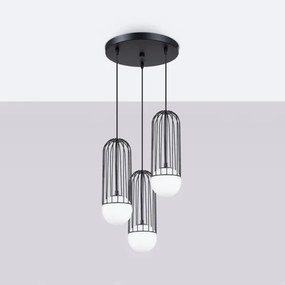 Sollux SL.1336 - Luster na lanku BRINA 3xG9/8W/230V čierna