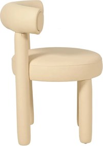Designová jídelní židle Leith umělá kůže krémová