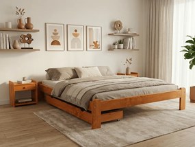 Posteľ Ada 160 x 200 cm, jelša Rošt: S latkovým roštom, Matrac: Matrac DELUXE 10 cm