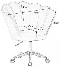 LuxuryForm DESIGN Kreslo FREY VELUR na zlatej podstave s kolieskami - ružová