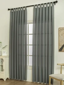 Závesy s pútkami 140 × 250 cm – Oscar tmavosivé (2ks)