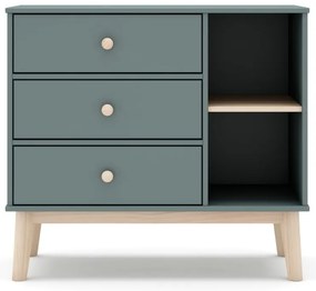 Detská komoda sivozelená 90x81x40 cm Esteban – Marckeric