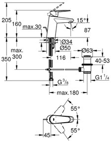 GROHE 3319020E - Umývadlová batéria EURODISC COSMOPOLITAN veľkosť S chróm