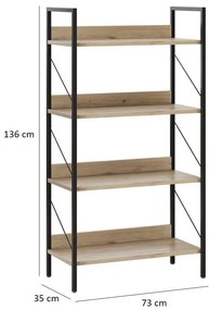 Regál Kaida 5 (dub) . Vlastná spoľahlivá doprava až k Vám domov. 1109405