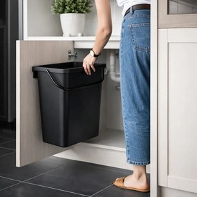 Prosperplast Závesný odpadkový kôš SYSTEMA BASIC, 23 l, 36 x 27 x 33cm, čierny