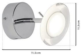 Nástenné svietidlo Ellipse, 1x chrómové kovové tienidlo, ch