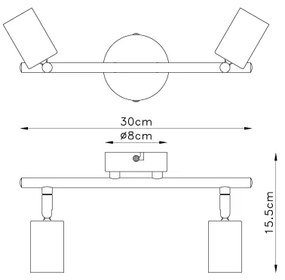 Globo 54008-2 - Bodové svietidlo MARTHA 2xE27/60W/230V