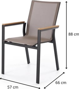 Záhradná stolička Fierro čierna/hnedá