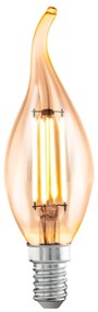 EGLO Retro filamentová LED žiarovka, E14, CF35, 4W, 270lm, 2200K, teplá biela, jantárová