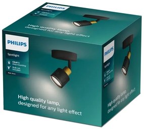 Philips - Bodové svietidlo NIALL 1xGU10/5W/230V čierna/mosadz