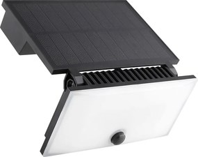 Exteriérové solárne nástenné LED svietidlo Fuji, 1x LED 8w, čierna, pohybový senzor