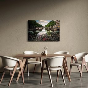 Obraz bicykla v meste (90x60 cm)