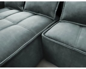 Zelená zamatová rozkladacia/s úložným priestorom rohová pohovka (ľavý roh/s leňoškou) Campo – ELTAP