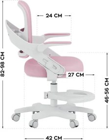 Detská otočná stolička Mark Adler Junior 4.3 ružová