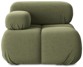 Svetlozelený zamatový modul pohovky (ľavý roh) Lokua – Makamii