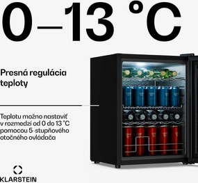 Klarstein Beersafe chladnička na nápoje so zrkadlovými sklenenými dverami | 64 x 48 cm | Vnútorné LED osvetlenie