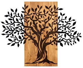 Nástenná dekorácia 72x58 cm strom drevo/kov