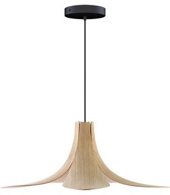 JAZZ | dizajnové drevené svietidlo Farba: Svetlý dub, Sada: Tienidlo + Rosette čierny