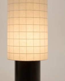Biela/čierna stojacia lampa s textilným tienidlom (výška 142 cm) Dulan – Kave Home
