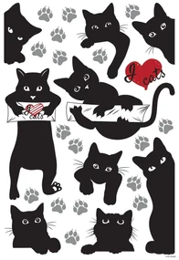 Samolepiaca dekorácia Cats, 42,5 x 65 cm