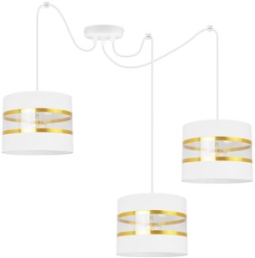 Závesné svietidlo Elegance Spider, 3x textilné tienidlo (mix 6 farieb), (výber z 2 farieb konštrukcie), g