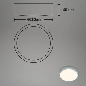 Briloner 3700-014-LED Stropné svietidlo RUNA LED/16W/230V 3000K pr. 28cm strieborná