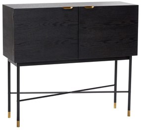 Čierna komoda z jaseňového dreva Hübsch Norm