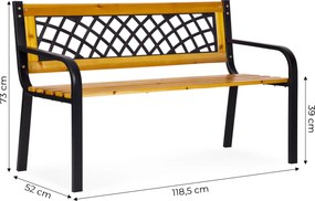 MultiGarden Drevená záhradná lavička s ažurovým operadlom 118x52 cm MultiGarden