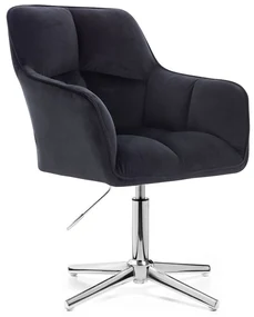 LuxuryForm DESIGN Kreslo AMALFI VELUR na striebornom kríži - čierne
