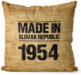 Vankúš Made In + rok (Veľkosť: 40 x 40 cm, rok: 1954)