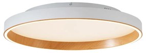 Dizajnové stropné svietidlo biele s drevom 60 cm vrátane LED 3-stupňového spínača - Ingo