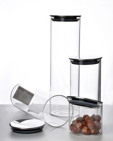 Skleněná dóza MODERN KITCHEN Silver 1 000 ml čirá