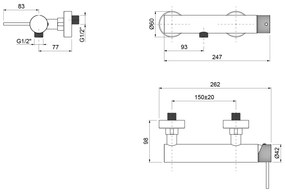 Sapho Sapho, ULTRASAN nástenná sprchová batéria, čierná mat, UT011VB