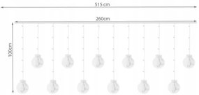 Svetelný záves gule 108 LED - farebný