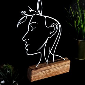 Kovová dekorácia Woman I 32 cm biela