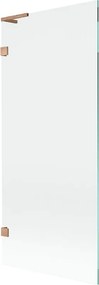 Mexen, Mexen Lunar L 1-krídlová vaňová zástena 80 x 150 cm, transparentná, brúsená meď - 897L-080-000-65-00