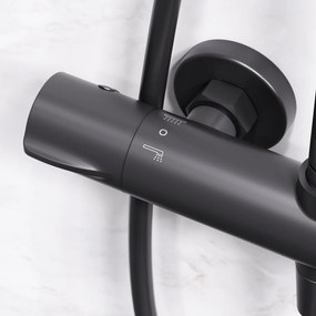 Sprchový systém AM.PM Hit F07TA422 s termostatickousprchovou batériou, čierny