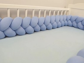 Vulpi Mantinel do postieľky Vrkoč 240 cm Handmade Farba: modrá-sivá-tyrkysová