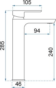 Rea Argus, vysoká umývadlová batéria h-285, medená matná, REA-B3006