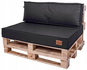 Golden Garden Paletové sedenie GG19 podsedák a vankúš 120cm x 80cm x 15cm Čierna
