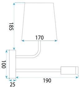 Toolight Toolight, nástenné svietidlo LED 3W+1xE27 APP1610-2W, čierna, OSW-01593