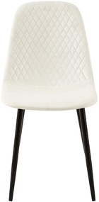 Stolička Giverny zamat - krémovo biela