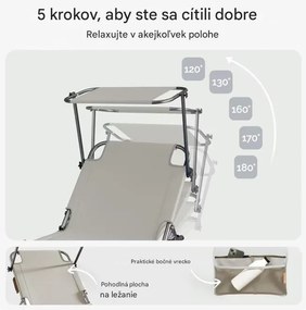 InternetovaZahrada Záhradné lehátko Ibiza - krémové