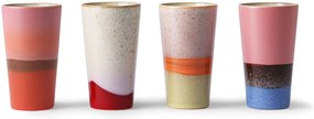 4ks farebný retro hrnček na latté 70s - Ø 7,5*13cm