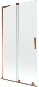 Mexen Velar L, 2-krídlová posuvná vaňová zástena 100 x 150 cm, 8mm číre sklo, ružové zlato, 896-100-003-01-60
