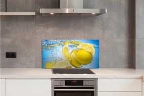 Sklenený obklad do kuchyne Lemon vo vode 125x50 cm