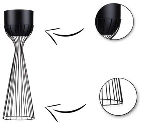 Kovový kvetináč LOFT 68x20 cm čierna