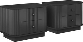 Sada nočných stolíkov Vespera 56 cm na sokli - čierna / zlatá